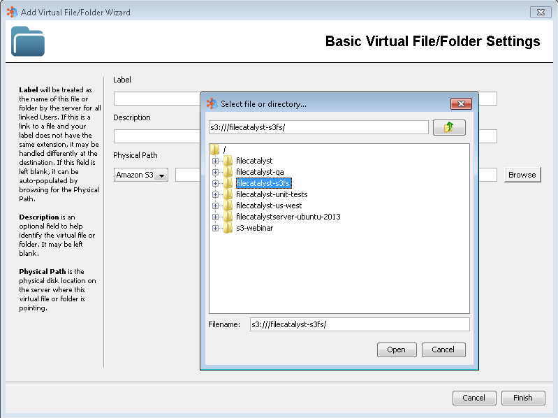 Assigning an EFS resource as a Virtual File or Folder
